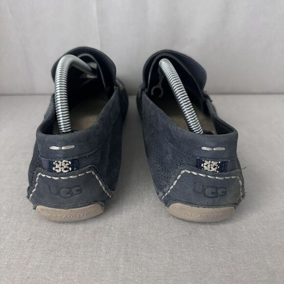 UGG HENRICK PERF NAVY LEATHER VENETIAN DRIVING LOAFERS, MEN US 9.5 - Picture 6 of 10